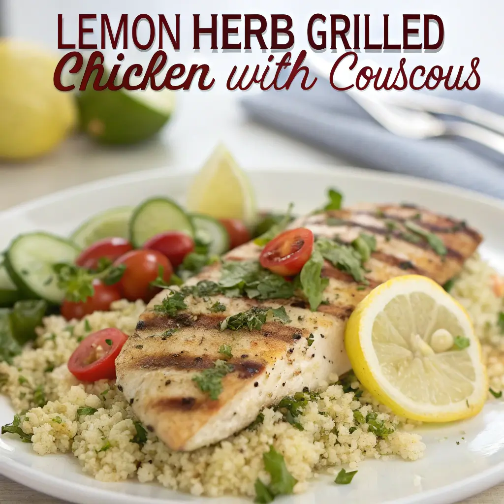 Lemon Herb Grilled Chicken with Couscous – Light & Zesty Dinner Delight